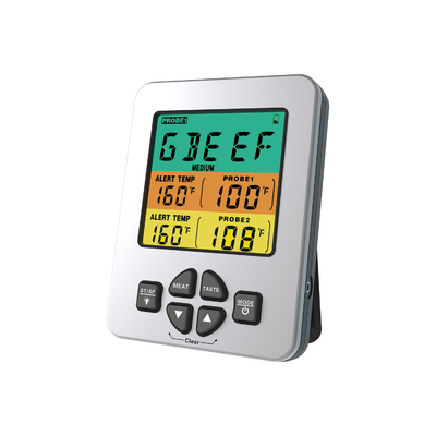 Good price Grande esposizione LCD luminosa della sonda di Digital del termometro doppio della griglia con il programma di difetto in linea