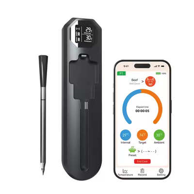Good price Termometro alimentare a griglia impermeabile a ricarica rapida Termometro digitale di carne senza fili per cucina con allarme di controllo APP in linea